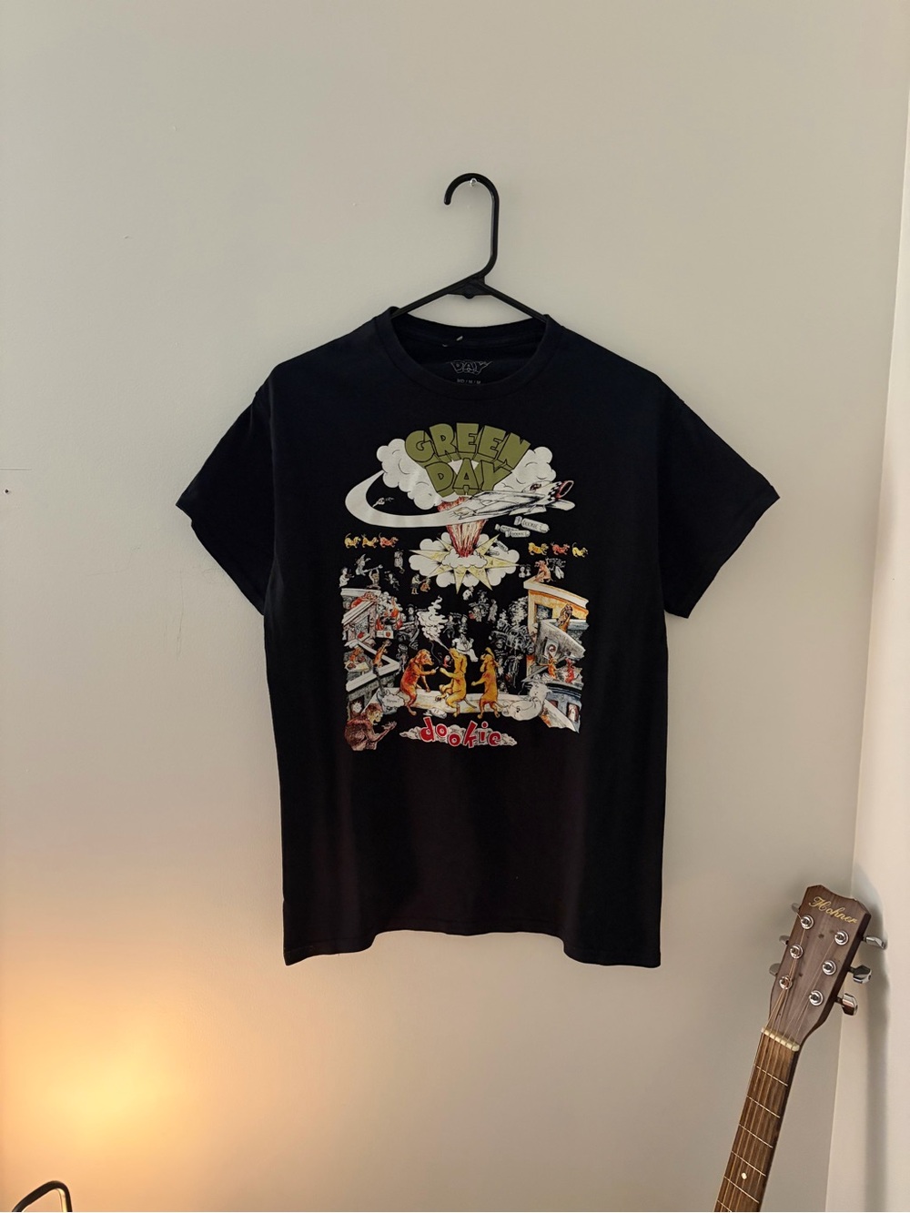 Green Day Black Graphic Band Tee - Dookie Artwork